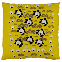 Bikers Out Singing In Spring Time Large Cushion Case (one Side) by pepitasart