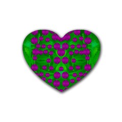 The Pixies Dance On Green In Peace Heart Coaster (4 Pack)  by pepitasart