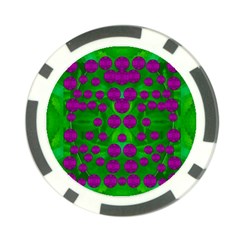 The Pixies Dance On Green In Peace Poker Chip Card Guard by pepitasart