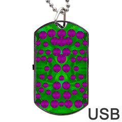 The Pixies Dance On Green In Peace Dog Tag Usb Flash (two Sides) by pepitasart