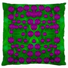 The Pixies Dance On Green In Peace Large Cushion Case (two Sides) by pepitasart