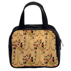 Vintage Floral Pattern Classic Handbags (2 Sides) by paulaoliveiradesign