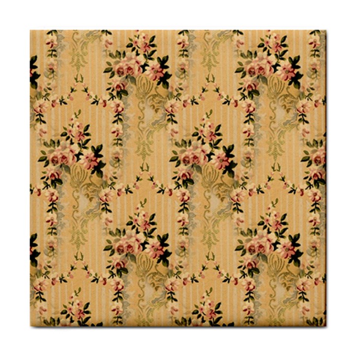 Vintage Floral Pattern Tile Coasters