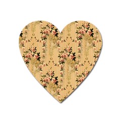 Vintage Floral Pattern Heart Magnet