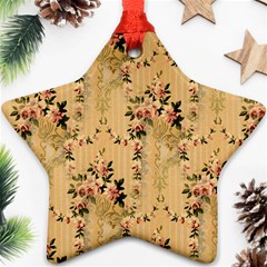 Vintage Floral Pattern Star Ornament (two Sides)