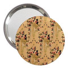 Vintage Floral Pattern 3  Handbag Mirrors by paulaoliveiradesign