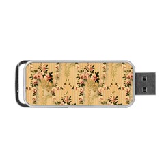 Vintage Floral Pattern Portable Usb Flash (two Sides) by paulaoliveiradesign