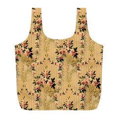 Vintage Floral Pattern Full Print Recycle Bags (l)  by paulaoliveiradesign