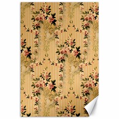 Vintage Floral Pattern Canvas 12  X 18   by paulaoliveiradesign