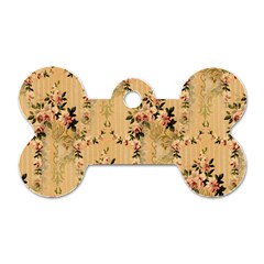 Vintage Floral Pattern Dog Tag Bone (one Side)