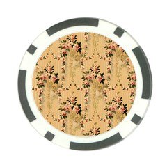 Vintage Floral Pattern Poker Chip Card Guard