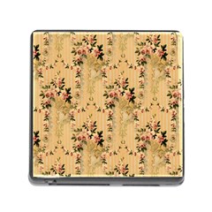 Vintage Floral Pattern Memory Card Reader (square)