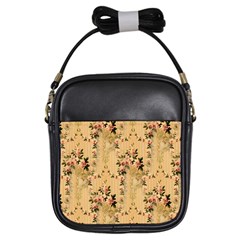 Vintage Floral Pattern Girls Sling Bags