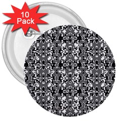 Dark Camo Style Design 3  Buttons (10 Pack)  by dflcprints