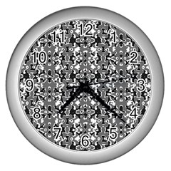 Dark Camo Style Design Wall Clocks (Silver) 