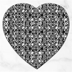 Dark Camo Style Design Jigsaw Puzzle (Heart)