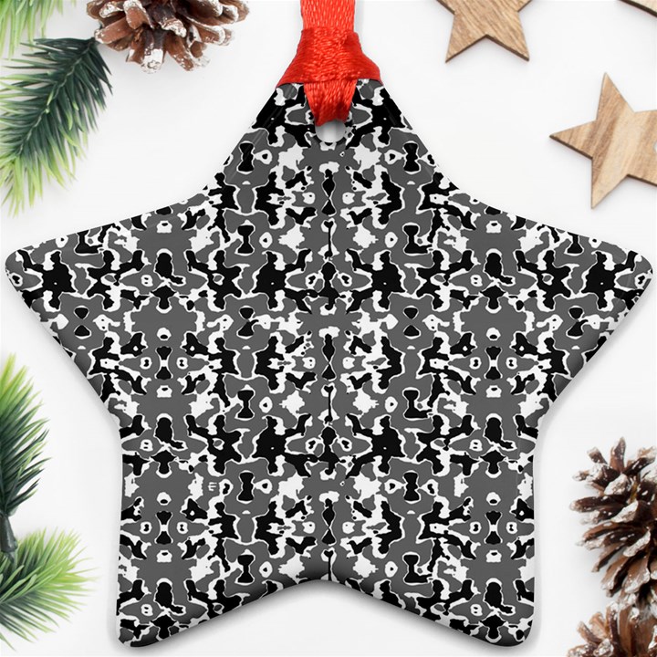 Dark Camo Style Design Star Ornament (Two Sides)