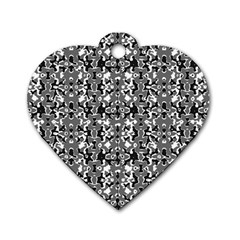 Dark Camo Style Design Dog Tag Heart (Two Sides)