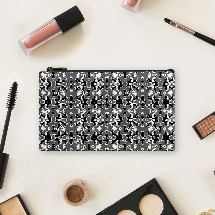 Dark Camo Style Design Cosmetic Bag (Small) 