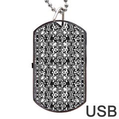 Dark Camo Style Design Dog Tag USB Flash (One Side)