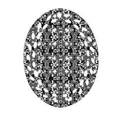 Dark Camo Style Design Oval Filigree Ornament (Two Sides)