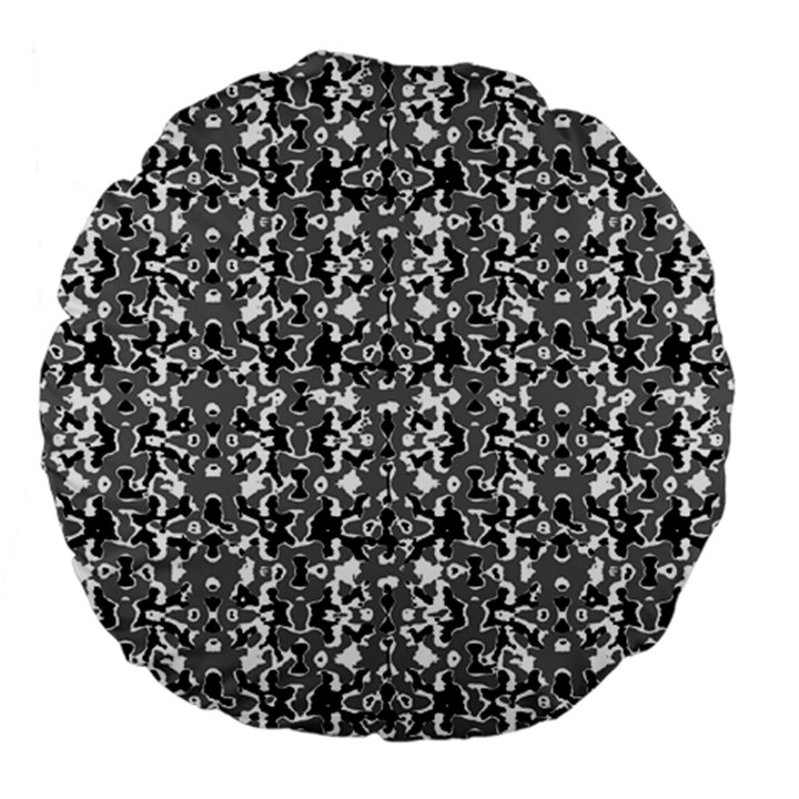 Dark Camo Style Design Large 18  Premium Flano Round Cushions