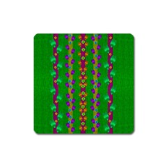 Roses Climbing To The Sun With Grace And Honor Square Magnet by pepitasart