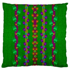 Roses Climbing To The Sun With Grace And Honor Large Cushion Case (one Side) by pepitasart