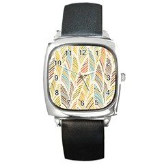 Decorative  Seamless Pattern Square Metal Watch by TastefulDesigns