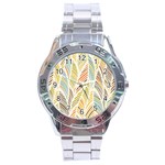 Decorative  seamless pattern Stainless Steel Analogue Watch Front