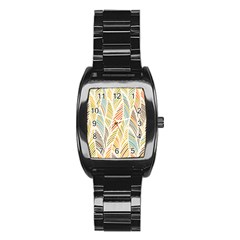 Decorative  Seamless Pattern Stainless Steel Barrel Watch by TastefulDesigns