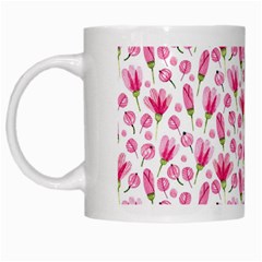 Watercolor Spring Flowers pattern White Mugs