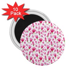 Watercolor Spring Flowers pattern 2.25  Magnets (10 pack) 