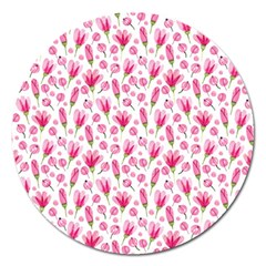 Watercolor Spring Flowers pattern Magnet 5  (Round)