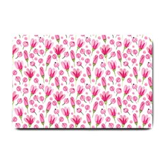 Watercolor Spring Flowers pattern Small Doormat 