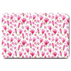 Watercolor Spring Flowers pattern Large Doormat 