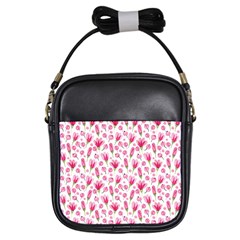 Watercolor Spring Flowers pattern Girls Sling Bags