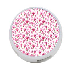 Watercolor Spring Flowers pattern 4-Port USB Hub (One Side)