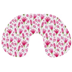 Watercolor Spring Flowers pattern Travel Neck Pillows