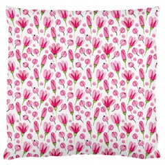 Watercolor Spring Flowers pattern Standard Flano Cushion Case (One Side)