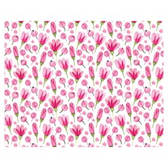 Watercolor Spring Flowers pattern Double Sided Flano Blanket (Medium) 