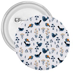 Spring Flowers And Birds Pattern 3  Buttons by TastefulDesigns