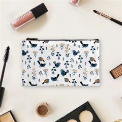 Spring Flowers And Birds Pattern Cosmetic Bag (small)  by TastefulDesigns