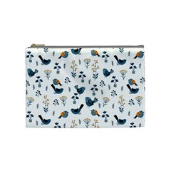 Spring Flowers And Birds Pattern Cosmetic Bag (medium)  by TastefulDesigns