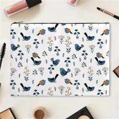 Spring Flowers And Birds Pattern Cosmetic Bag (xl) by TastefulDesigns