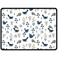 Spring Flowers And Birds Pattern Fleece Blanket (large)  by TastefulDesigns