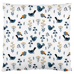 Spring Flowers And Birds Pattern Large Cushion Case (two Sides) by TastefulDesigns