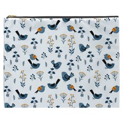 Spring Flowers And Birds Pattern Cosmetic Bag (xxxl)  by TastefulDesigns