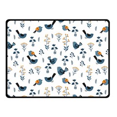 Spring Flowers And Birds Pattern Double Sided Fleece Blanket (small)  by TastefulDesigns