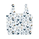 Spring flowers and birds pattern Full Print Recycle Bags (M)  Front